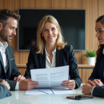 Règles efficaces : mettre en place des directives claires pour votre entreprise Femme en réunion d'entreprise avec collègues attentifs