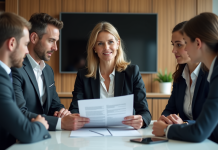 Règles efficaces : mettre en place des directives claires pour votre entreprise Femme en réunion d'entreprise avec collègues attentifs