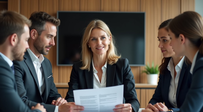 Règles efficaces : mettre en place des directives claires pour votre entreprise Femme en réunion d'entreprise avec collègues attentifs