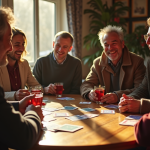 Pourquoi le jeu de cartes du Président est indémodable Groupe d'amis jouant au Président autour d'une table ensoleillée